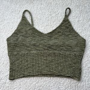 henrigirl Green Sweate Tank Crop Top Small